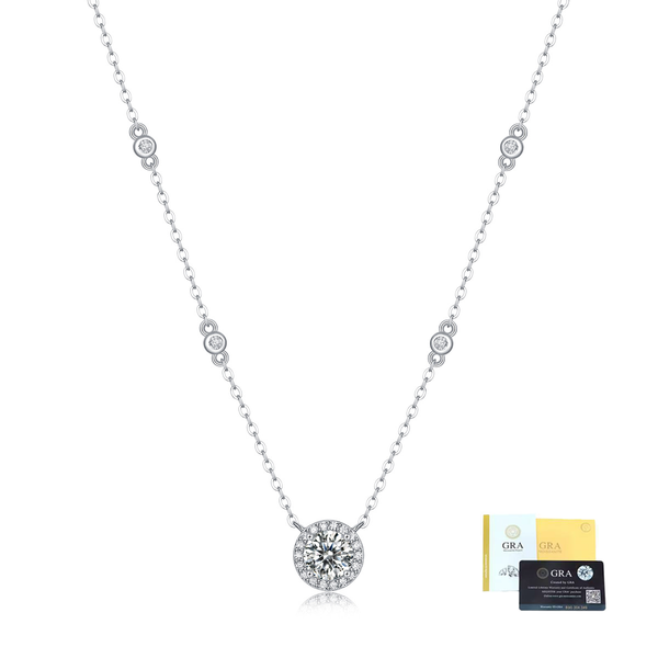 ZELTRYN Moissanite Pendant Necklace 1 to 3 Carats