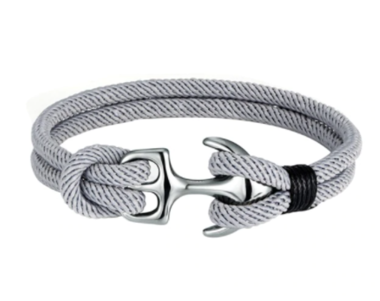 YALLI Men /Women Nylon Nautical Rope Bracelet Grey