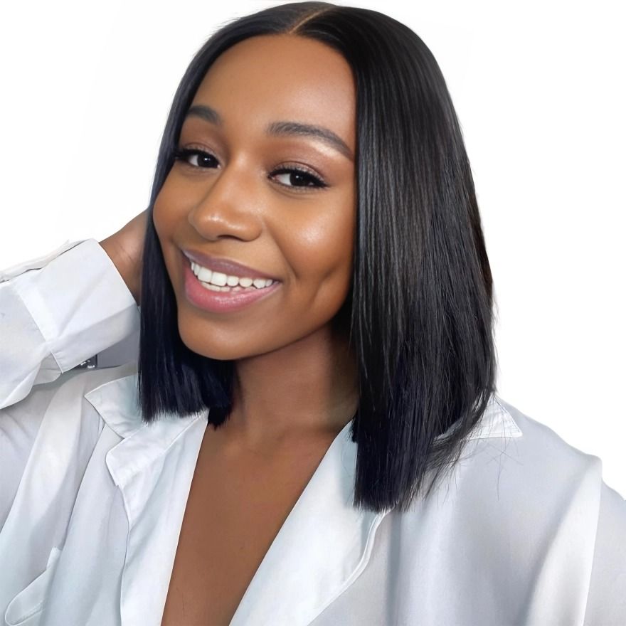 12 Inch Straight Bob Wig Professional 13x4 Lace Front Human Hair for Work