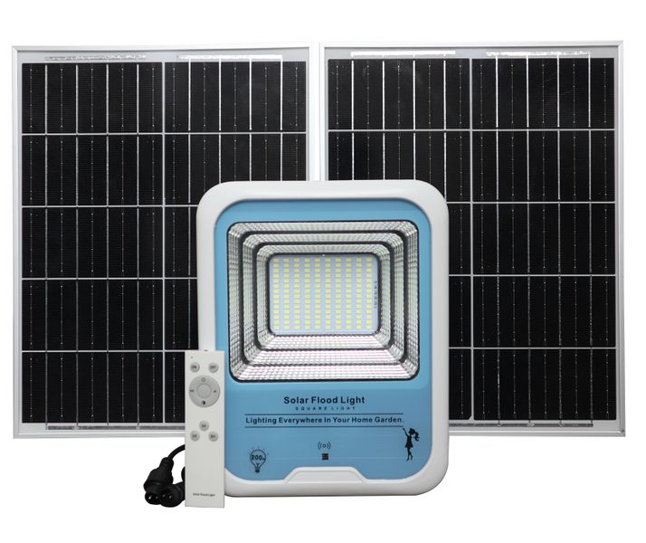 200W Solar Flood Light + 2 x 24W Solar Panels / Motion Sensor / Rotateable