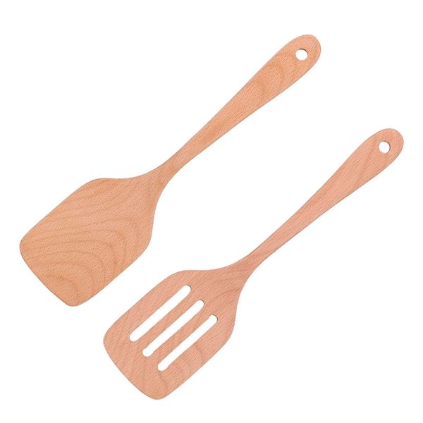 Wood Spatula Pair - 2 Piece
