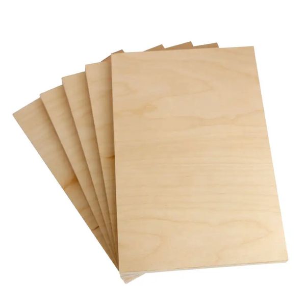 Art &amp; Craft Unfinished Birch Ply wood Canvas Sheet Set of 5 (20cm x 15cm)