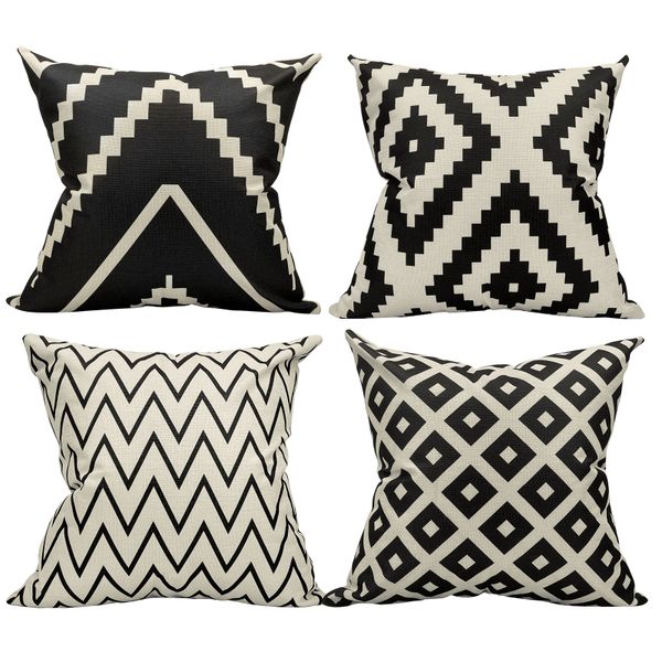 Chenshia 4Pc Pillow Covers Pillow Protector Sofa Cusion Cover Linen 45x45cm