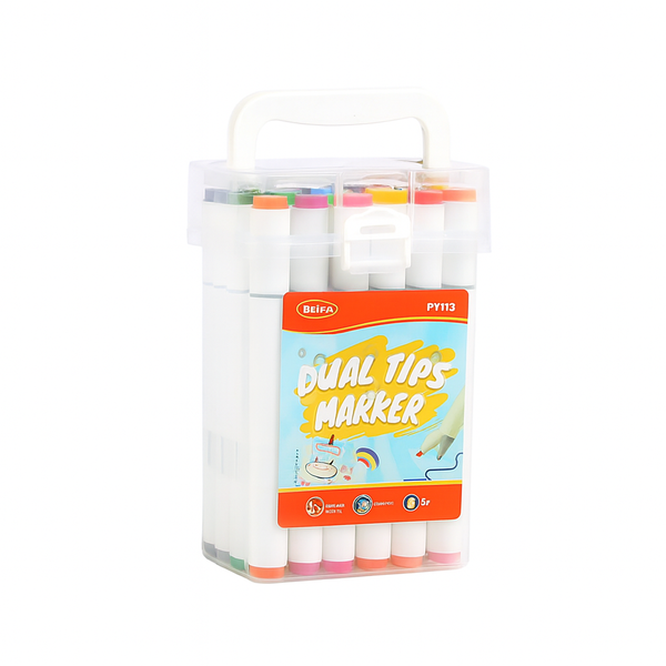 BEIFA Dual Tips Marker Set - 24 Vibrant Colors