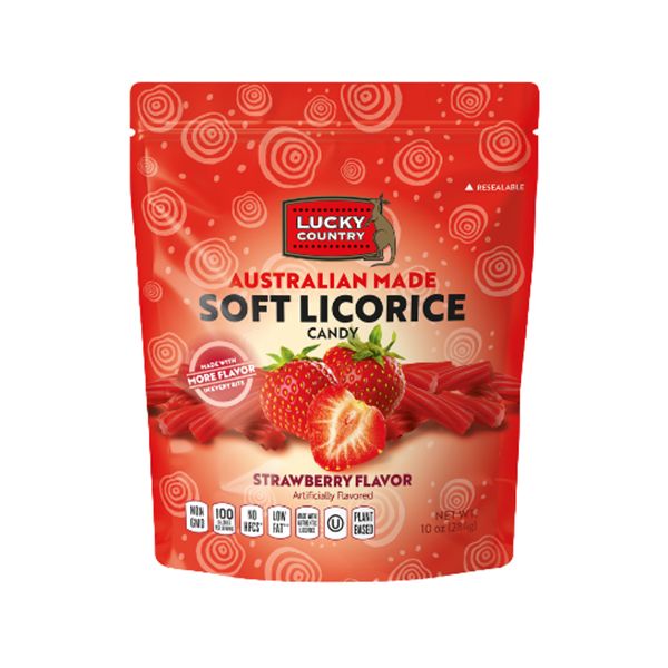 Lucky Country Australian Made Soft Licorice Candy 113g Strawberry