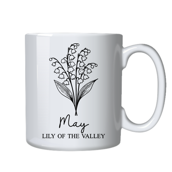 May Birth Month Flower Mug for Birthday or Christmas Gift