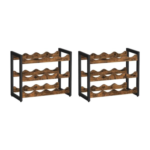 Bragg Tuscany 3-Tier Countertop Wine Storage Rack, 12 Bottles - Set of 2