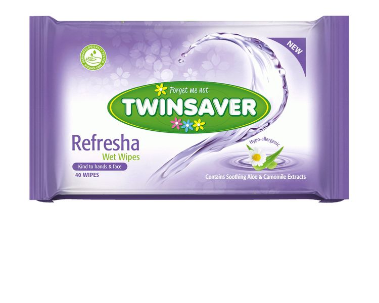 Twinsaver Refresha Wet Wipes 40 Sheets x 2