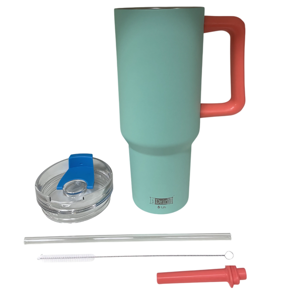 1.2 Litre Triple-Walled Thermal Tumbler- Aqua Green &amp; Coral