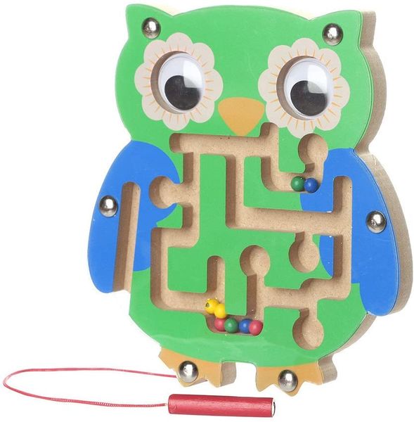 Totland Magnetic Maze Puzzle - Green Owl