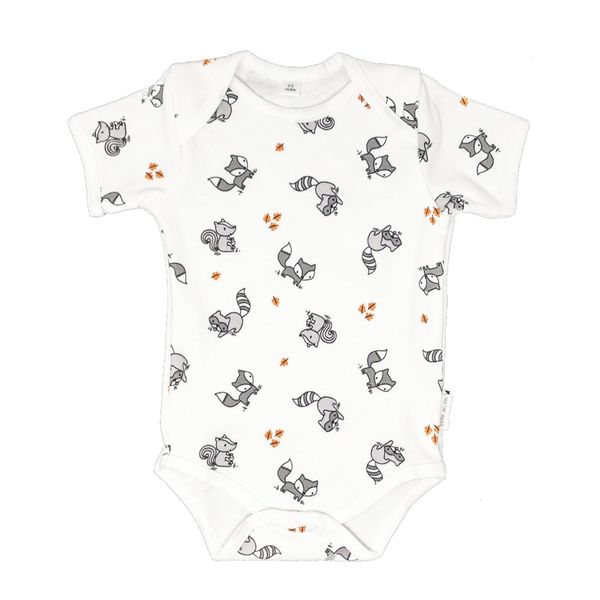 little acorn - Short Sleeve Woodland Animals Onesie / Bodysuit