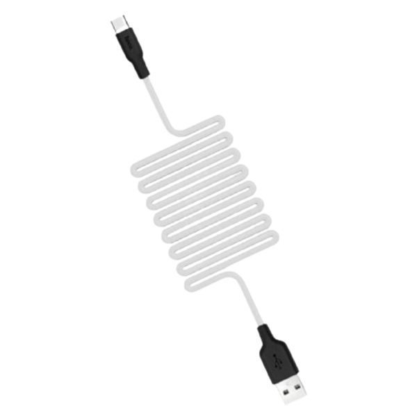 USB To Type C Silicone Quick Charge Cable - White