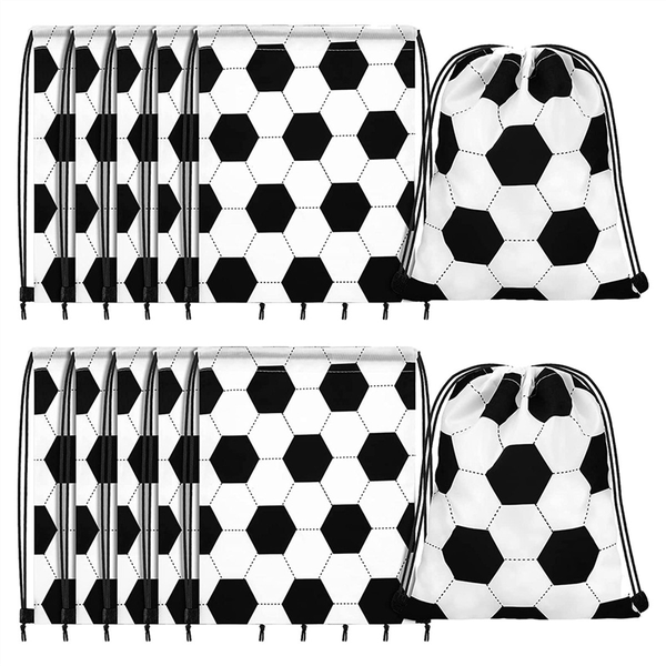 12 Pieces Soccer Style Candy Drawstring Bag Softball Soccer