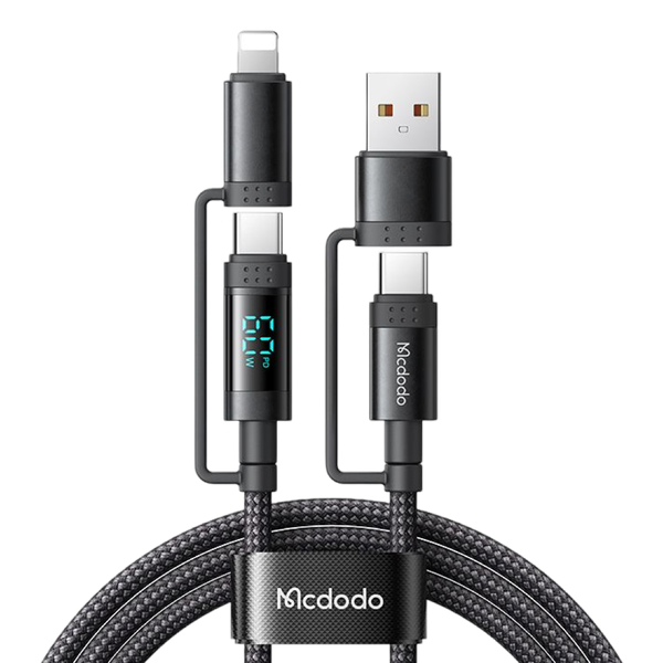 Mcdodo 60W 4-1 Braided Led Display USB-A USB-C iPhone Charging Cable TYPE-C