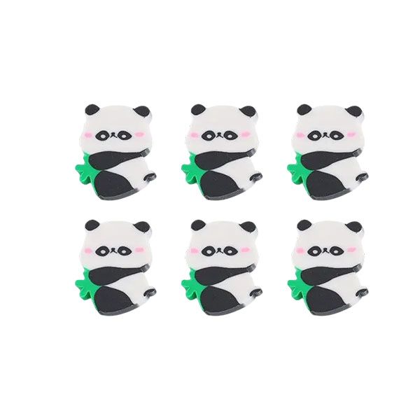 20 Panda-Shaped Erasers - Soft with Bamboo Print for Classroom Rewards