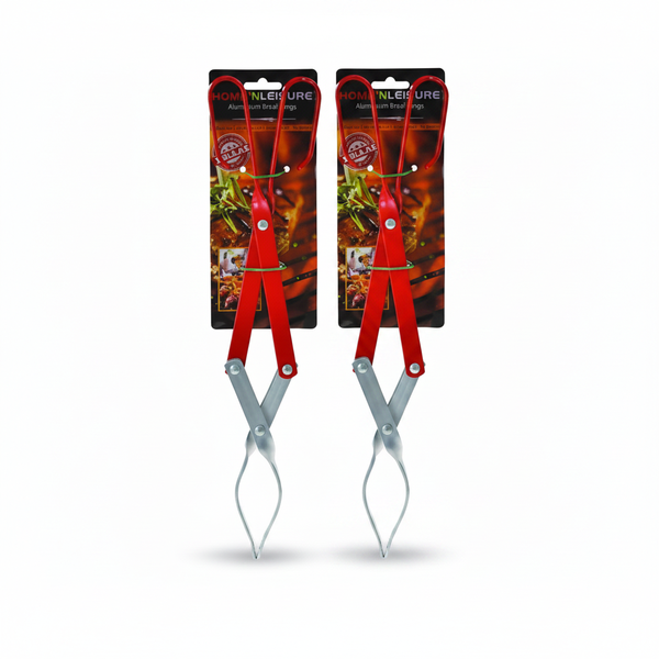 Home n Leisure Large Aluminium BBQ Tongs for Grilling and Cooking - 2 Pack
