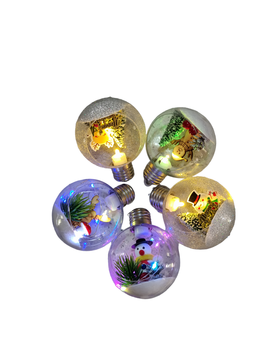 5 Light up Christmas Baubles