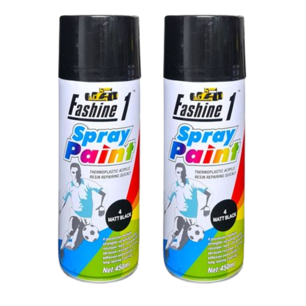 Fashine 1 - Spray Paint 450ml Matt Black 2 Pack
