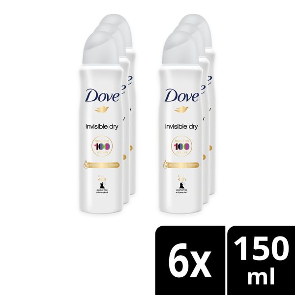 Dove Invisible Dry Antiperspirant Deodorant Body Spray 6x150ml