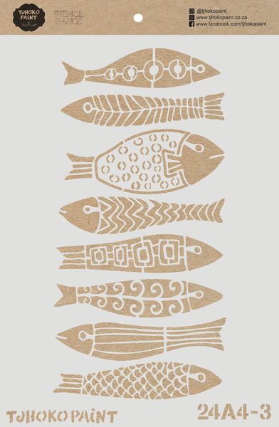 Tjhoko Paint Stencil - A4 - Funky Fish