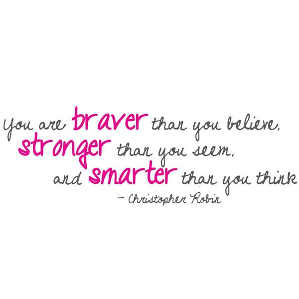 Fantastick - Christopher Robin Vinyl Quote - Charcoal &amp; pink