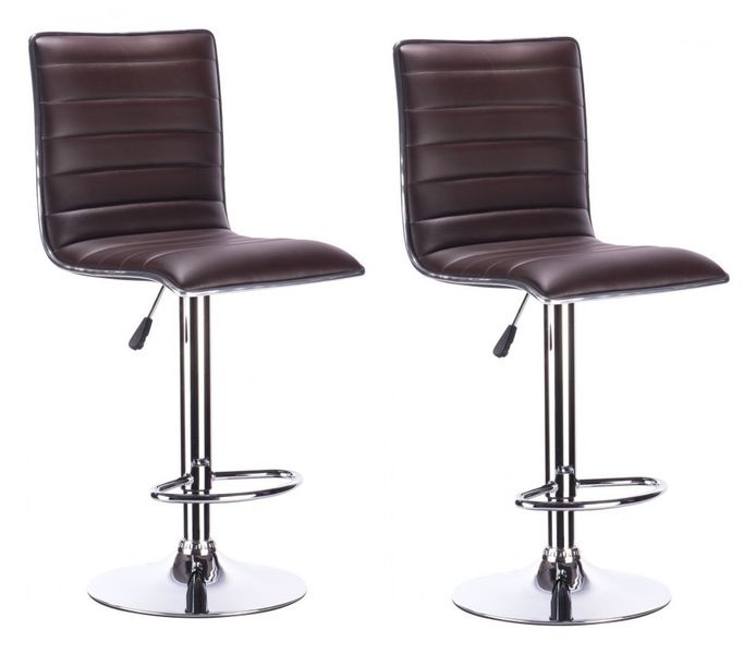 Bar Stools / Kitchen Counter Chairs - Pack of 2 – Brown Colour