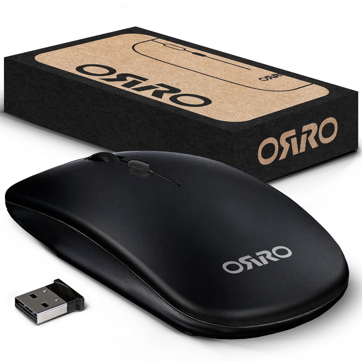 2022 ORRO Matte Wireless Mouse Rechargeable Slim Travel Silent Mouse 