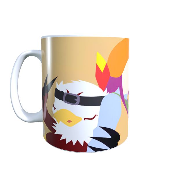 Yolei &amp; Hawkmon Minimal - Digimon Themed Coffee Mug