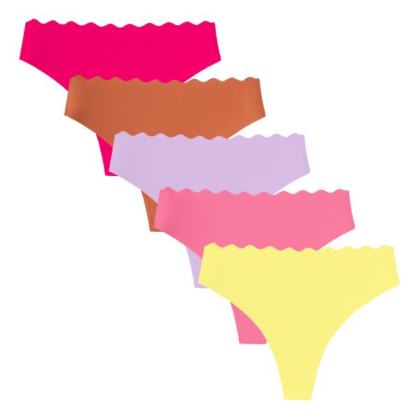 5-Piece Brazilian Panty Set - Sculpting Hip-Lift Fit in Vibrant Hues