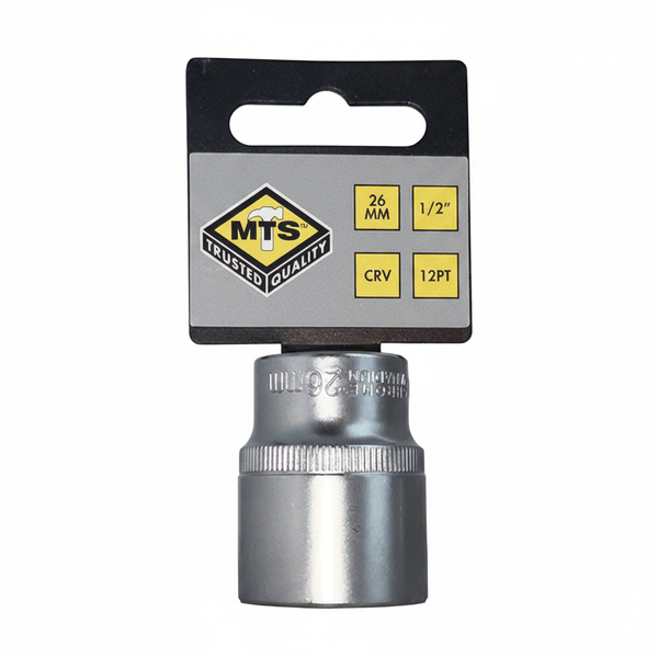 MTS 26mm 1/2 Inch Bi-Hex Socket - Chrome Vanadium Steel
