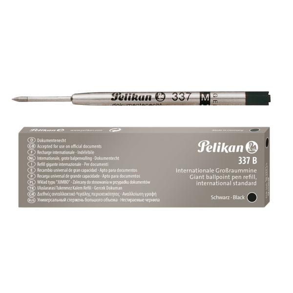 Pelikan 337 Ballpoint Refill, Back Ink, Bold Tip, Pen Ink Refill Cartridge