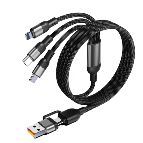 3 feet 3 in 1, USB Type-a to C, Lightning, Micro Charging Cable