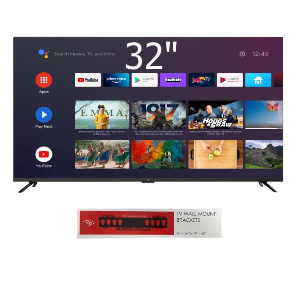 itel 32" HD Smart Android TV + TV Wall Mount