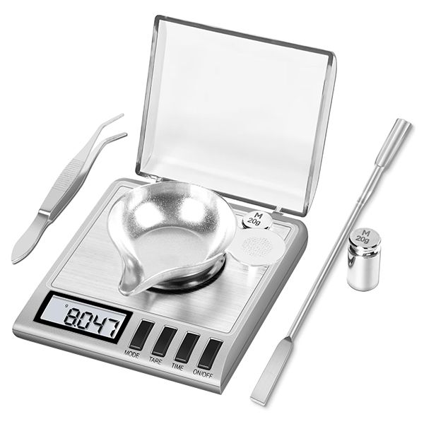 Precision Digital Milligram Scale, 50g/0.001g with Calibration Weights