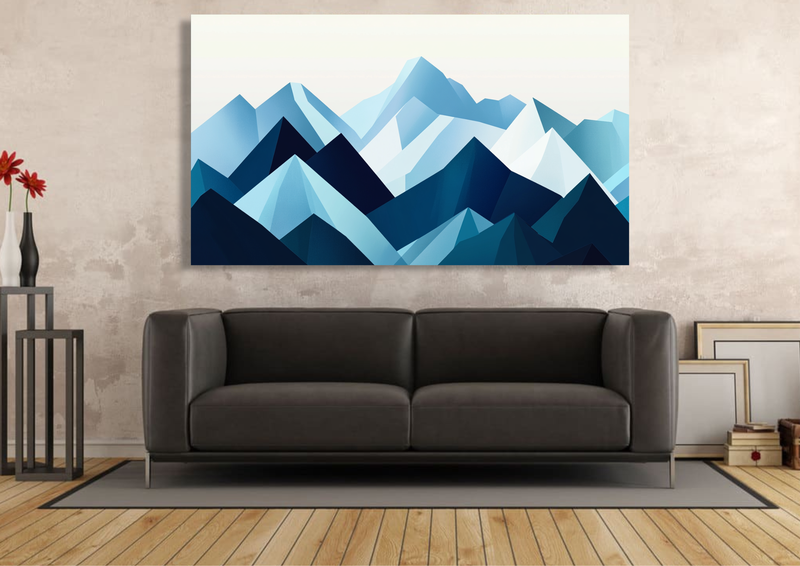 Canvas Wall Art - Geometric Mountain Scene - IM1341
