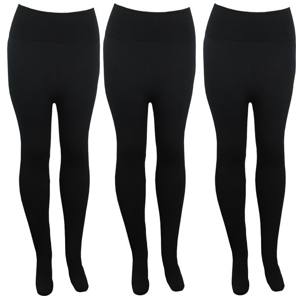 Purple &amp; Prose Ladies 3-Pack Black Stockings-One Size Fits All