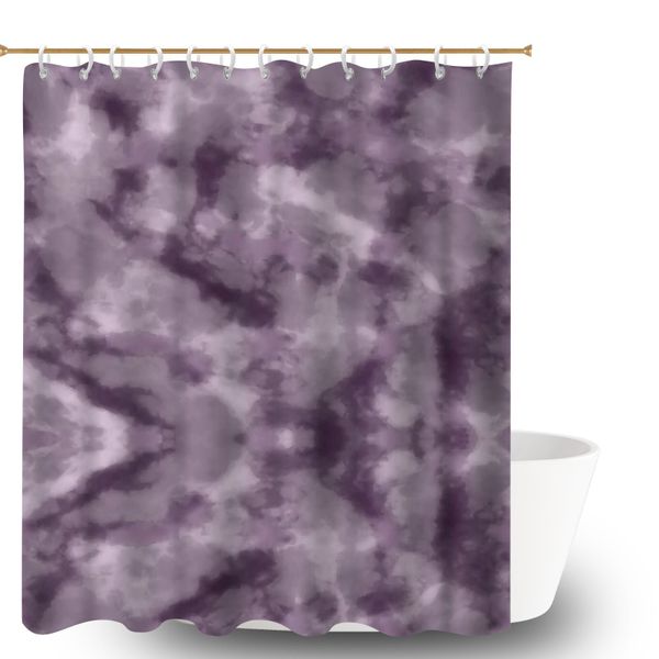 Tie-Dye Waterproof Fabric Bath Curtain, 180x180cm Bathroom Shower Curtain.