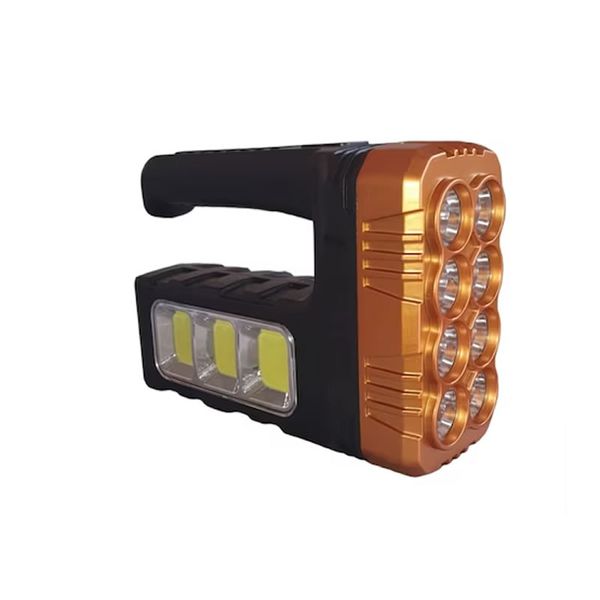 Lantern with 8 front LEDs and 3 side COB LEDs, Solar and USB Charging