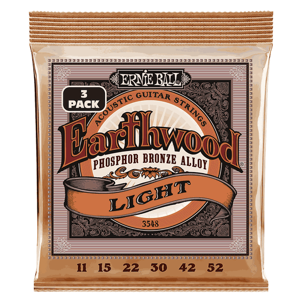 Ernie Ball 3548 - Light Phosphor Bronze Acoustic Guitar Strings - 3-Pack