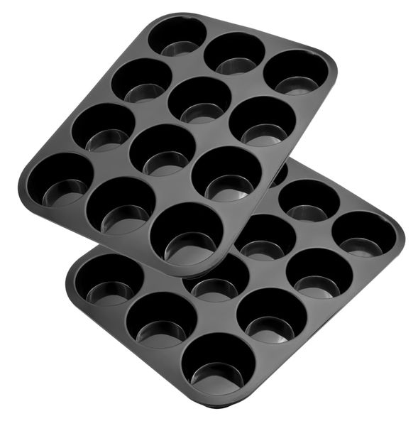 Hole Silicon Muffin Moulds 2 x 12