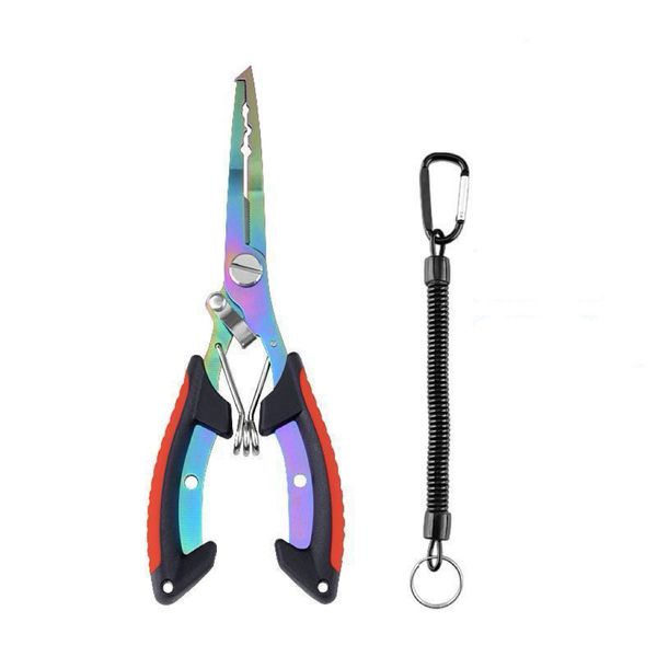Colorful multifunctional fishing pliers with anti-lost chain