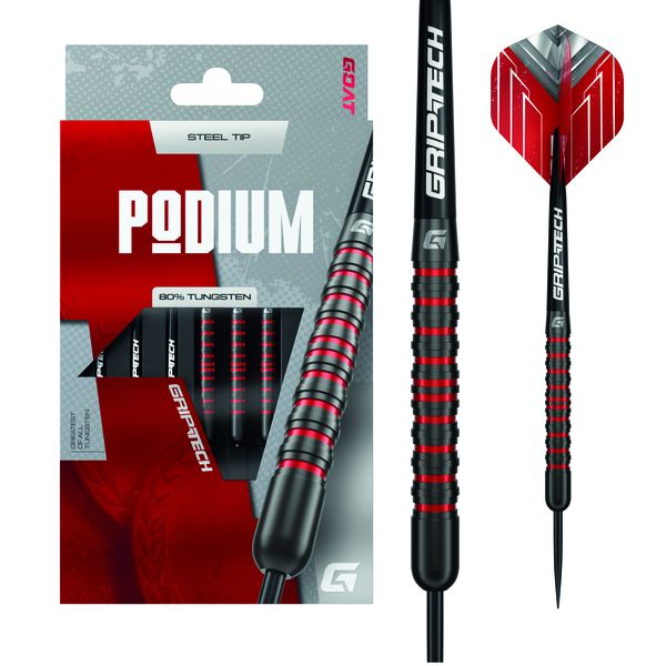 GOAT Podium 80% Tungsten Black/Red Darts Set