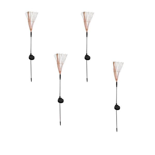 Set Of 4 White Outdoor Decorative Starlight Solar Lights