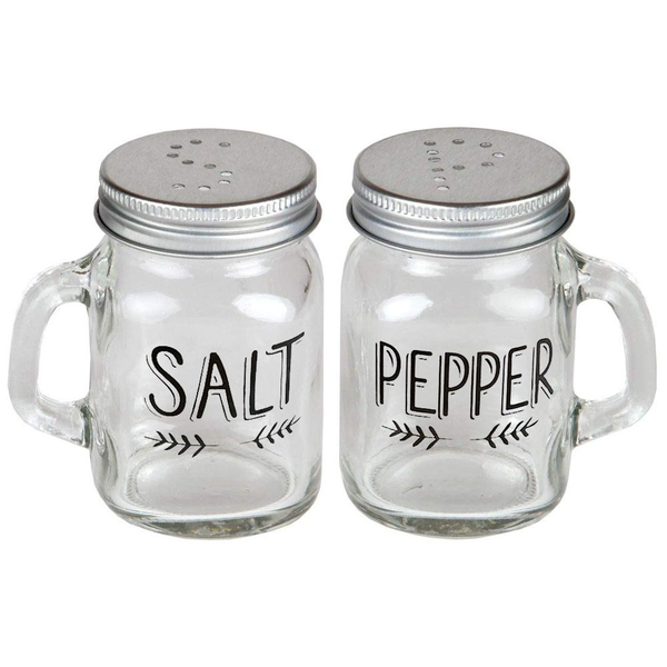 Kings Seasoning Salt &amp; Pepper 2pcs Clear Glass Shaker