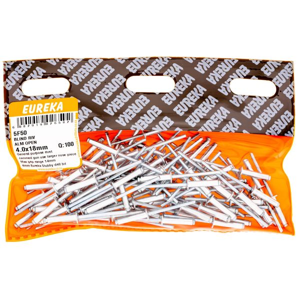 EUREKA Blind Rivet Aluminium Open 4 x 18mm Q:100 5F50