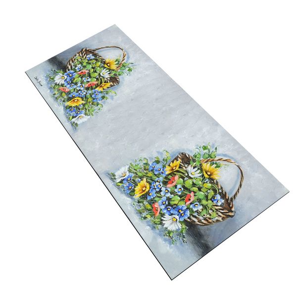 Bouquet in Hand Basket Large Desk Pad By Stella Bruwer