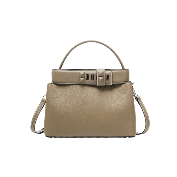 Chic Designer Style Handbag - Versatile Leather Square Tote