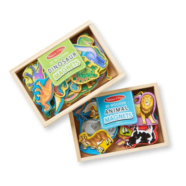 Melissa and Doug Wooden Magnets Bundle - Animals and Dinosaurs - Ages 2+