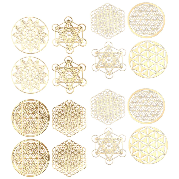 16Pcs/Set Metal Energy Decor Sticker Flower Of Life Children'S Day