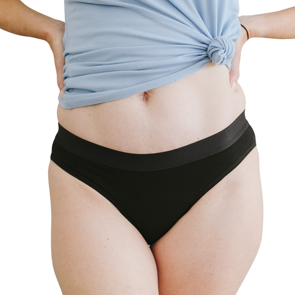 Blossom Period Panties Classic Bikini Cotton - Black